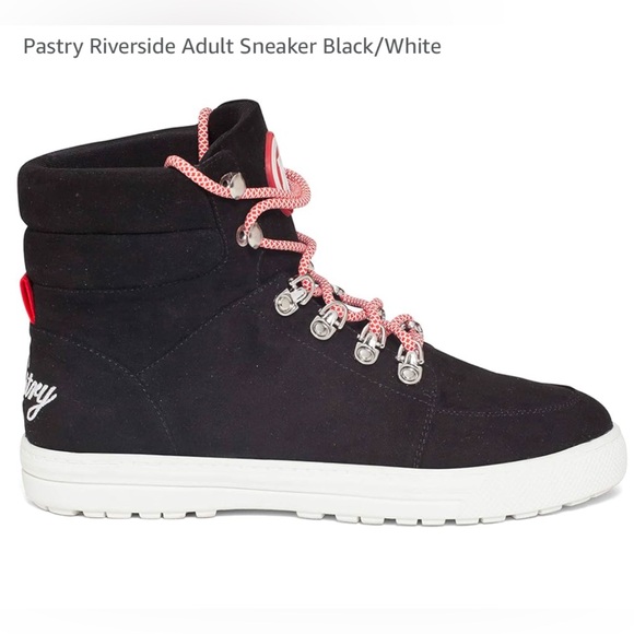 Pastry Riverside sz10 women hi-top dance walking sneaker black suede blue laces - Picture 16 of 16